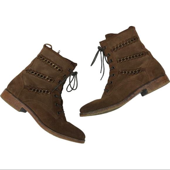 Lavorazione Artigianale Leather Ankle Combat Boots - Picture 8 of 14